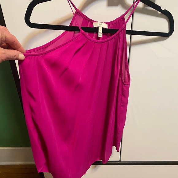 Magenta Pink Joie Spaghetti Strap Flowy & Sexy Silk Camisole - Picture 2 of 12